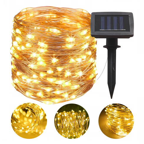 TG64619 Drátěná svítidla, solární zahrada, drát 100 vedl teplý