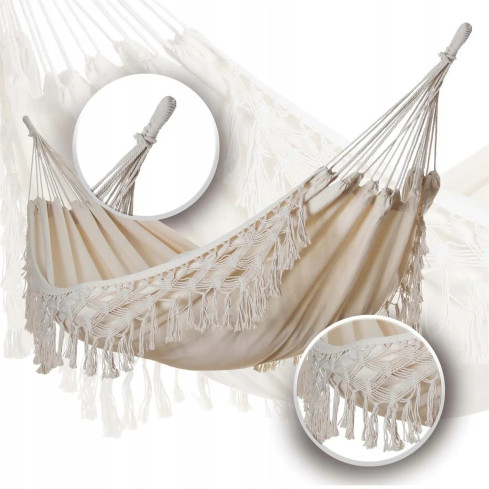TG60442 Brazilian Garden Hammock XL Boho Double Swing, Large, Rope, 200x100cm