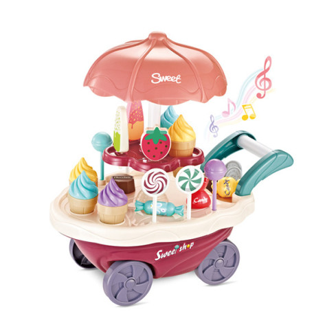 TG67295 KONDITOREI-SET EISDIELE KRAPFEN ROLLENWAGEN