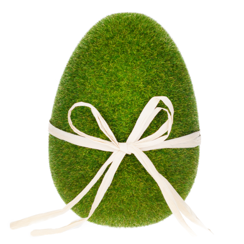 TG55575 OSTEREI BEFLOCKT GRÜNES WILDLEDER 20CM