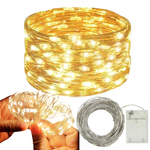 TG66254-2 Christmas tree lights on a string, 40 LED micro lights, warm white, AA
