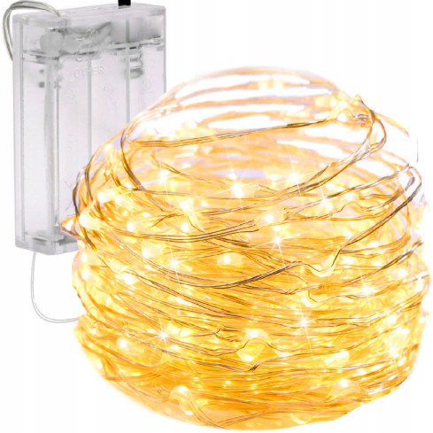 TG66263-2 WEIHNACHTSLICHTER AUF EINER SCHUBLADE 80 LED-LICHTER MICRO GARLAND WEISS AA