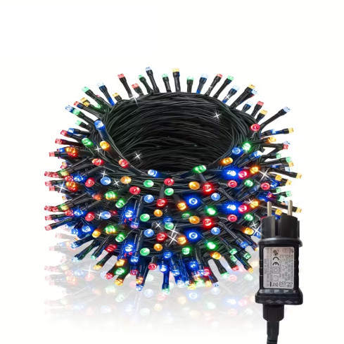 Led osvětlení 500l, vícebarevné, vánoční stromek, venkovní, vnitřní, 3+25m