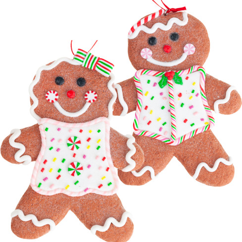 TG73609 Gingerbread Man Ornaments, Set of Cookies, Gingerbread Man, Christmas Tree Ornament, Gift Decoration