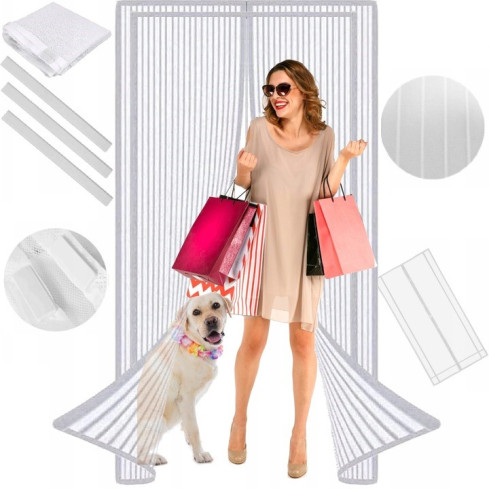 TG64367 zástěna s magnetem na dveře 80/90/100 x 210/220cm BÍLÁ