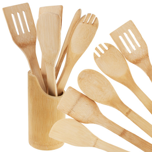 MUT2346 SADA KUCHYŇSKÉHO NÁČINÍ LŽÍCE ŠPACHTLE VE STOJANU 6KS.