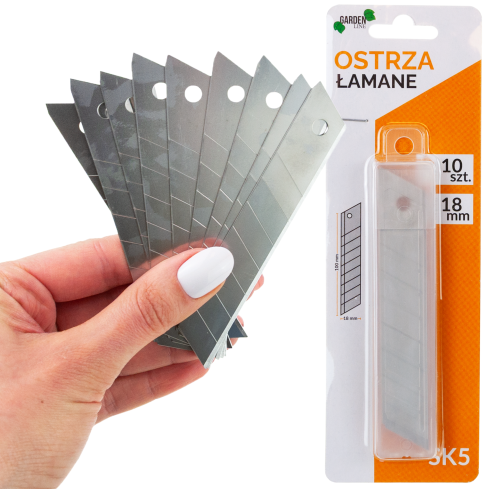 NOZ1593 18mm snap-off replacement blades for wallpaper knife, 10-pack