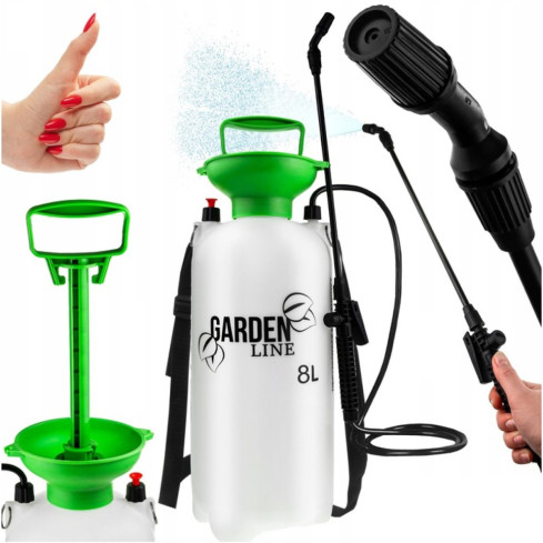 AOK2750 8L Manual Garden Pressure Sprayer, High-Powered with Adjustable Nozzle + Long Lance
