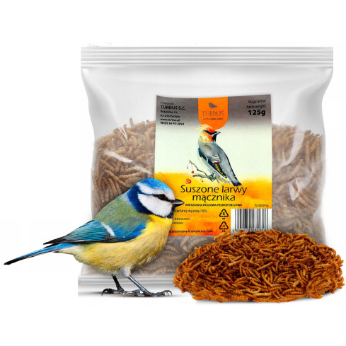 Getrocknete Larven der Weißen Fliege für Vögel, Futter mit hohem Proteingehalt, 125g