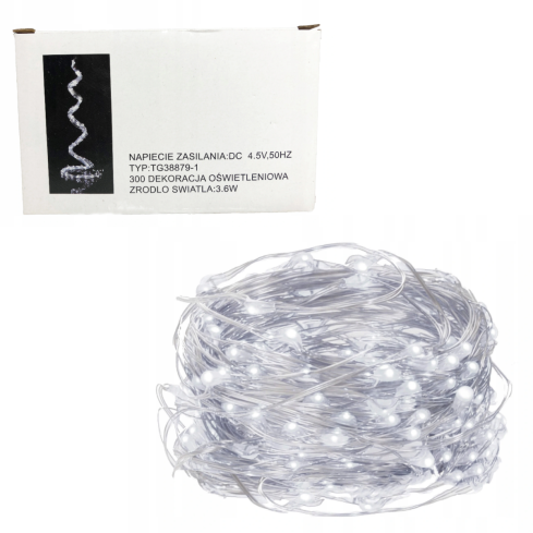 TG38879-1 DRAHT LICHTER 300LED KALT WEISS ENGELSHAAR