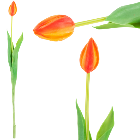 CV07588-8 GUMMIERTE TULPE EINFACH ORANGE WIE EINE LEBENDE BLUME