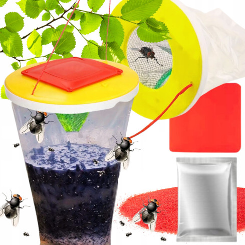 TG71406 Insect Trap: Fly and Wasp Catcher with Attractant, Hanging Bag