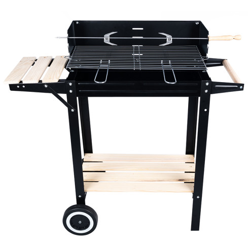 Q43J VELKÝ ZAHRADNÍ GRIL NA KOLEČKÁCH Rožeň na opékání Gril