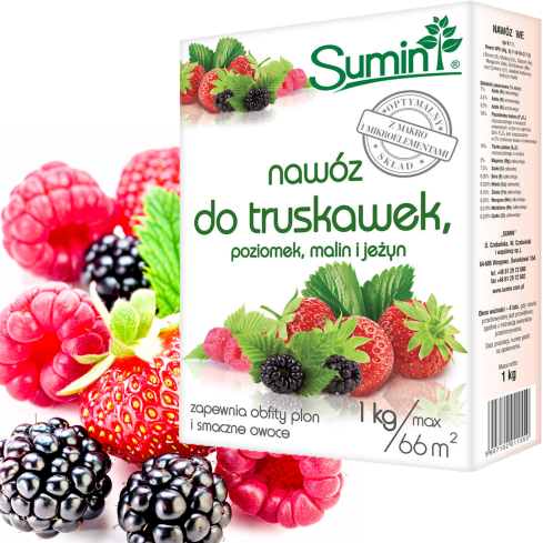 SUM77 Sumin Fertilizer for Strawberries, Wild Strawberries, Raspberries, and Blackberries, Optimal Formula, 1 kg