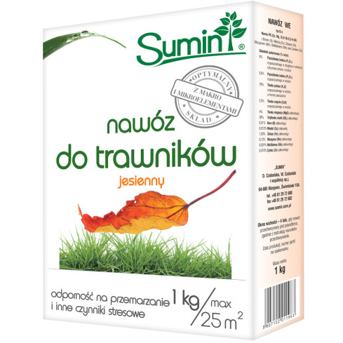 SUM68 SUMIN HNOJIVO NA TRÁVNÍK 1KG PODZIMNÍ OPTIMÁLNÍ SLOŽENÍ