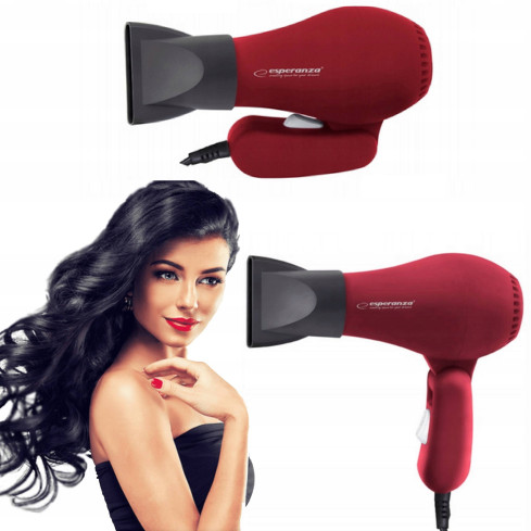 ES16C FALTBARER KOMPAKTER REISEHAARTROCKNER 750W ROT