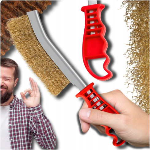 TG64418 MOSAZNÝ DRÁTĚNÝ KARTÁČ NA ČIŠTĚNÍ RÁFKŮ SILNÝ