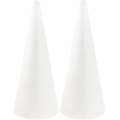 TG70315 polystyrenový kužel polystyrenové kužely 25 cm vánoční stromek velký na ozdravení 2 ks