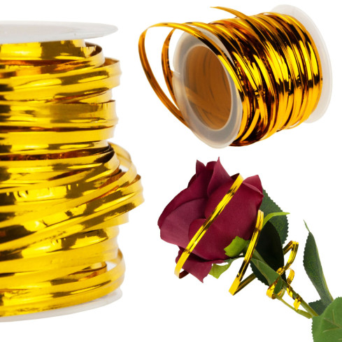 TG42193-2 DEKORATIVER DRAHT 15M BLUMENDRAHT GOLD