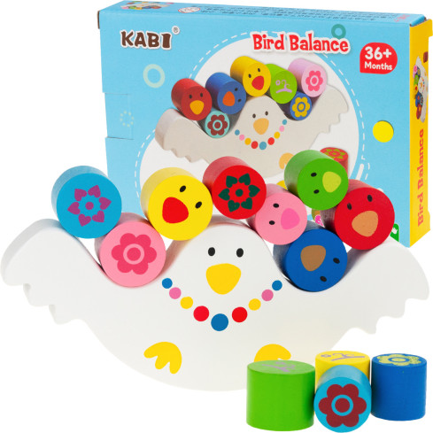 TG50045 Montessori-Farben Familie Holz Balancieren Huhn Handspiel