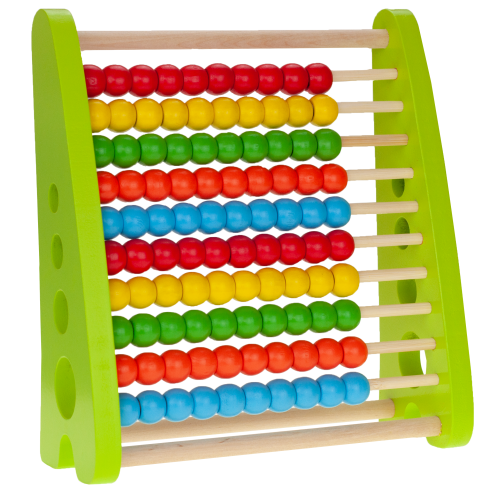 TG50058 Holz-Zählrad für Kinder 100 bunte Perlen