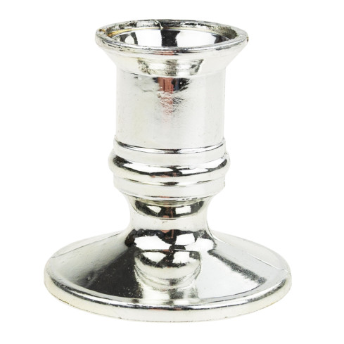 TG51852 EINZELKONUS-KERZENLÄUFER AUS PLASTIK FÜR LANGE KERZEN SILBER für einen Weihnachtsgottesdienst