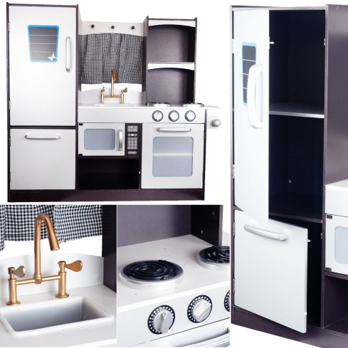 TG53009 HOLZKÜCHE WIE EINE ECHTE GROSSE SPIELZEUGKÜCHE FÜR KINDER MDF-HERD