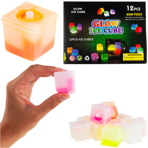 TG53193 FLUO farbige leuchtende Eiswürfel 12 Stück Eiswürfel
