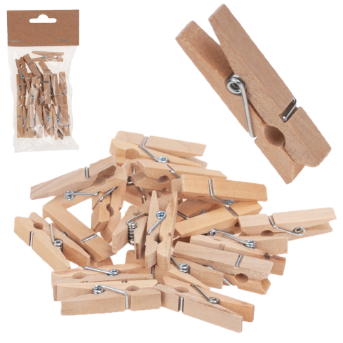 TG70278 Wooden Mini Clothespins, Decorative, 50-Pack