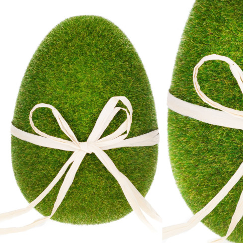 TG55576 Osterei beflockt grünes Wildleder 16cm