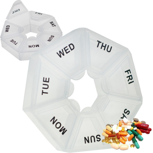 TG56518 ORGANIZÉR NA TABLETY V KRABIČCE NA LÉKY 7 DNÍ V TÝDNU