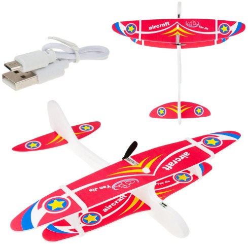 TG56683 POLYSTYROL FLIEGENDES FLUGZEUG SCHAUMSTOFF USB MOTOR WIEDERAUFLADBAR