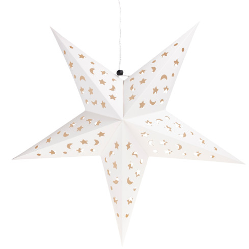 TG59707-1 GROSSER HECK FALTBAR WEIHNACHTEN GLASMALEREI PAPIER WEIHNACHTSSTERN