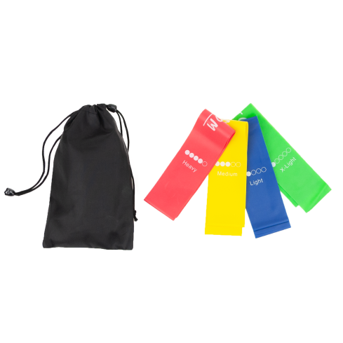 TG60274 GUMS 4 x FITNESS EXERCISE BANDS SET + Beutel