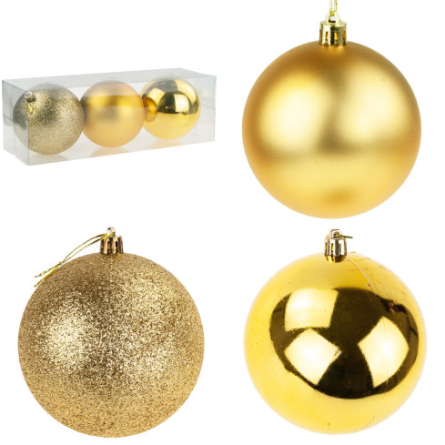 TG63128-2 WEIHNACHTSBAUMKUGELN 10CM 3TLG. SATZ UNZERBRECHLICHE KUGELN WEIHNACHTSBAUMSCHMUCK