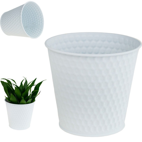 TG63222-1 BLUMENTOPFDECKEL AUS METALL WEISS