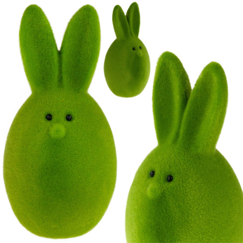 TG63634-8 Osterhasenei beflockt KING 12,5cm Tischdekoration