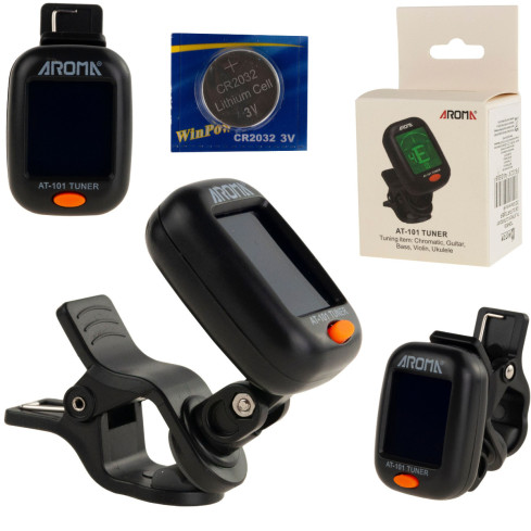 TG64656 Digital Guitar Tuner with LCD Display and Clip for Guitar and Bass