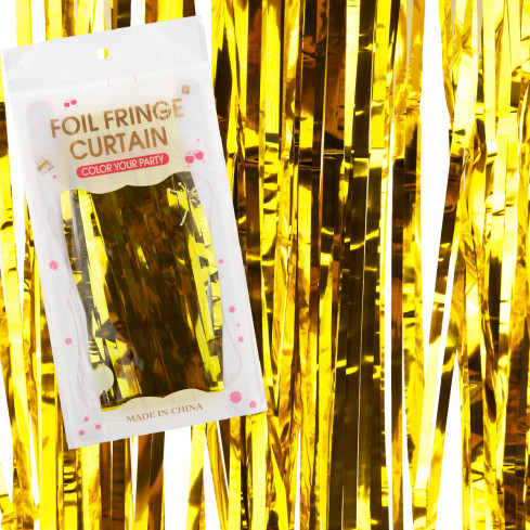TG66229-2 GOLDFOLIE VORHANG DEKORATION SILVESTER HOCHZEIT FOTOSTAND HINTERGRUND