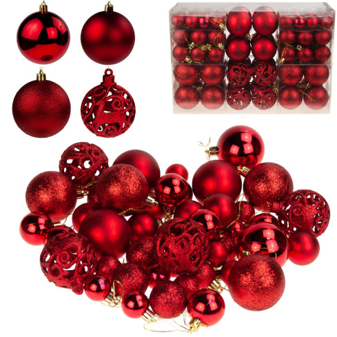 TG66272-5 WEIHNACHTSBOMBEN rot XXL SET 100 Stück BOMBEN 6/4/3cm
