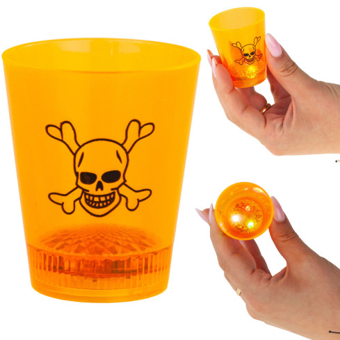TG66287 HALLOWEEN GLAS LEUCHTENDE LED SCHÄDEL KÜRBIS