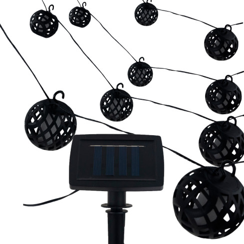 TG66782 Solar Light, Garden Torch Lights, Loft-Style String Lights for Patios and Balconies