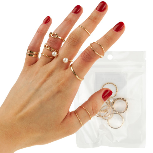 TG66796 GOLD RING SET BOHO RETRO