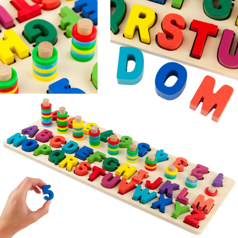 TG67011 montessori Holzpuzzle Alphabet Ziffern Wissenschaft