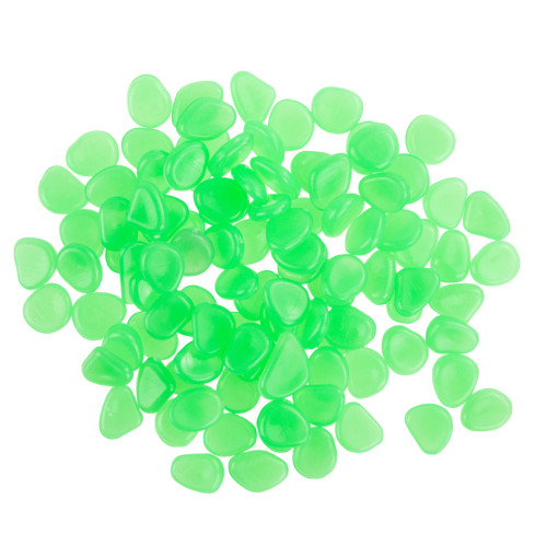 TG67713-3 FLUORESZIERENDE LEUCHTENDE KIESELSTEINE 100 STÜCK GRÜN