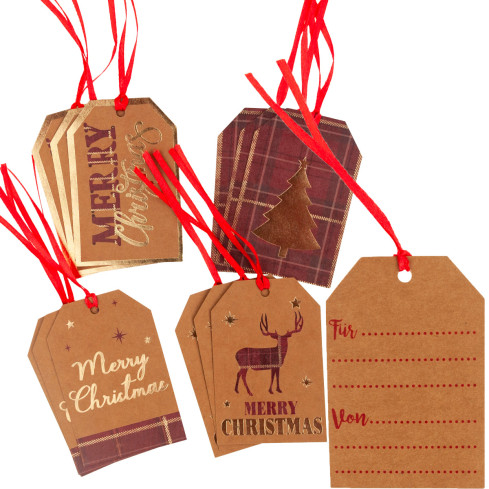 TG69623 VÁNOČNÍ DÁRKOVÉ VISAČKY 12KS/PÁR DÁREK