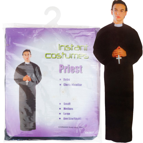 TG70259 PRIESTER KOSTÜM VERKLEIDUNG HALLOWEEN KARNEVAL SOUTANE KLERIKER