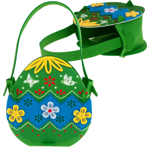 TG70334 OSTERKORB FILZ EIERKORB FRÜHLINGSBLUMEN OSTEREI STECHPALME