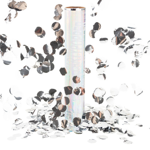 TG71314 KONFETY STŘÍBRNÁ TRUBKA STŘELBA NA SVATBU ZÁSNUBY VALENTÝNSKÁ SVATBA