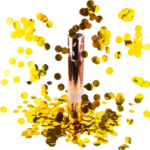 TG71317 KONFETY ZLATÁ TRUBKA STŘELBA NA SVATBU ZÁSNUBY VALENTÝNSKÁ SVATBA